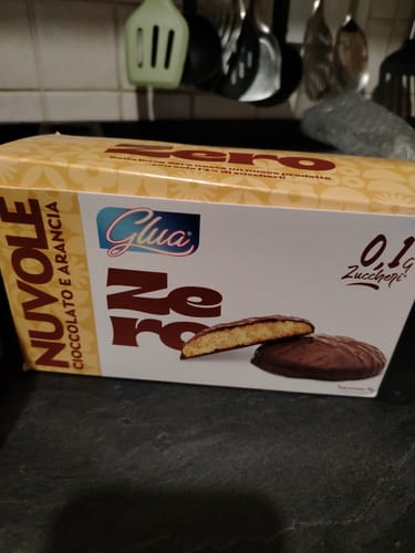 Customer photo review of Biscotti proteici Nuvole ricoperti di cioccolato e arancia