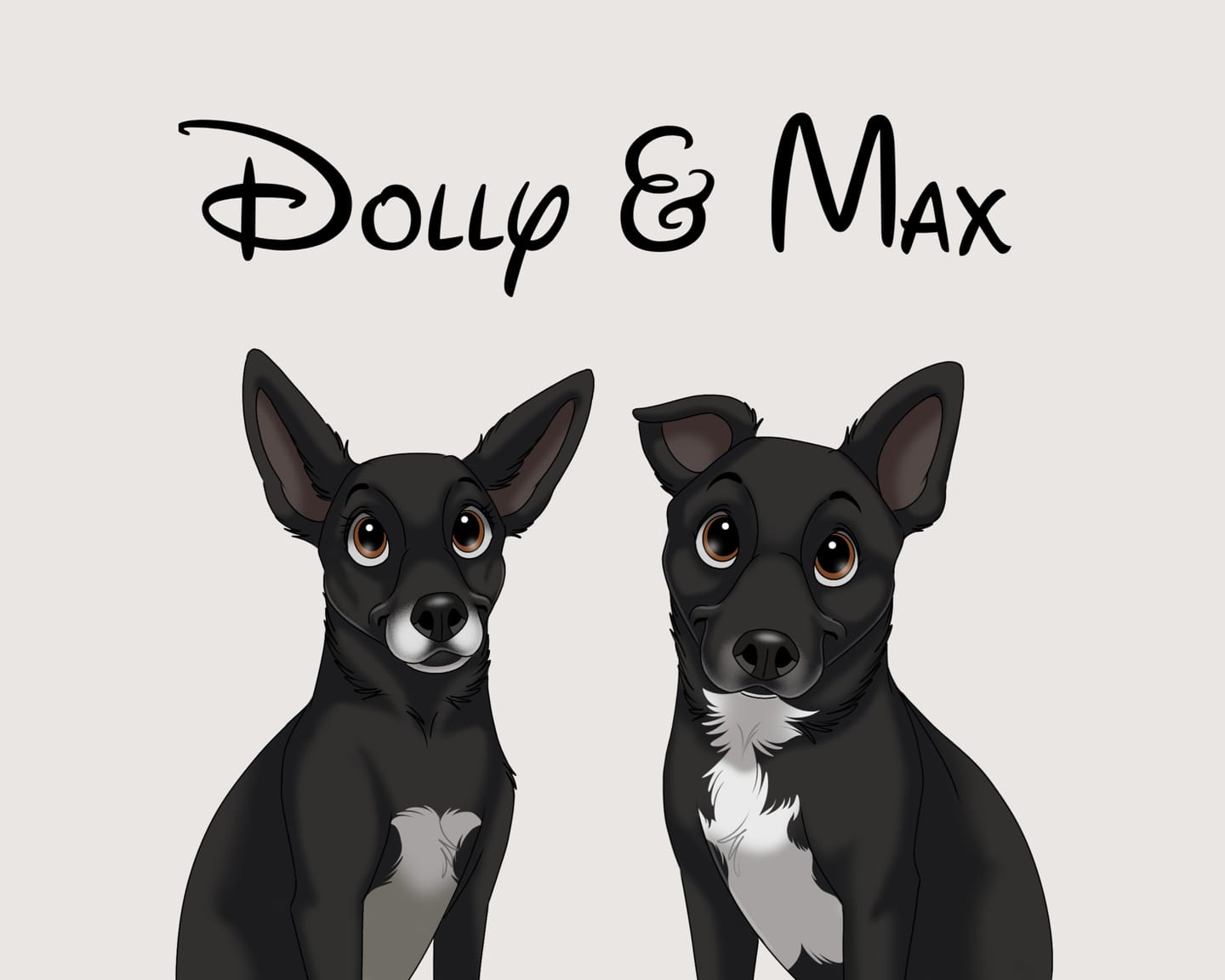 Customer photo review of Disneyfy Pet Cartoon Hand Drawn Portrait
