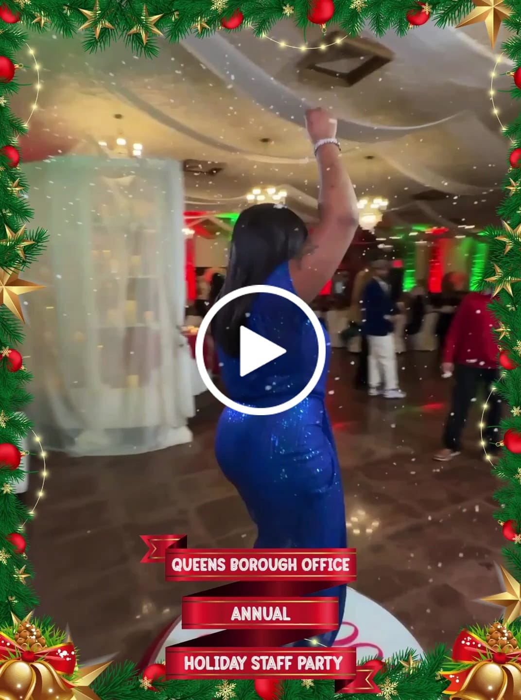 Customer video review of Lya Off Shoulder Draped Sequin Midi Dress - Blue