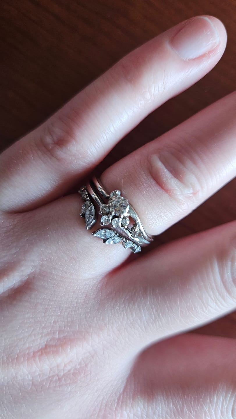 Customer photo review of Lily Crystal Silver Vine Ring