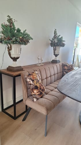 Customer photo review of Eetkamerbank Vantage - Champagne - Velvet - 180 cm
