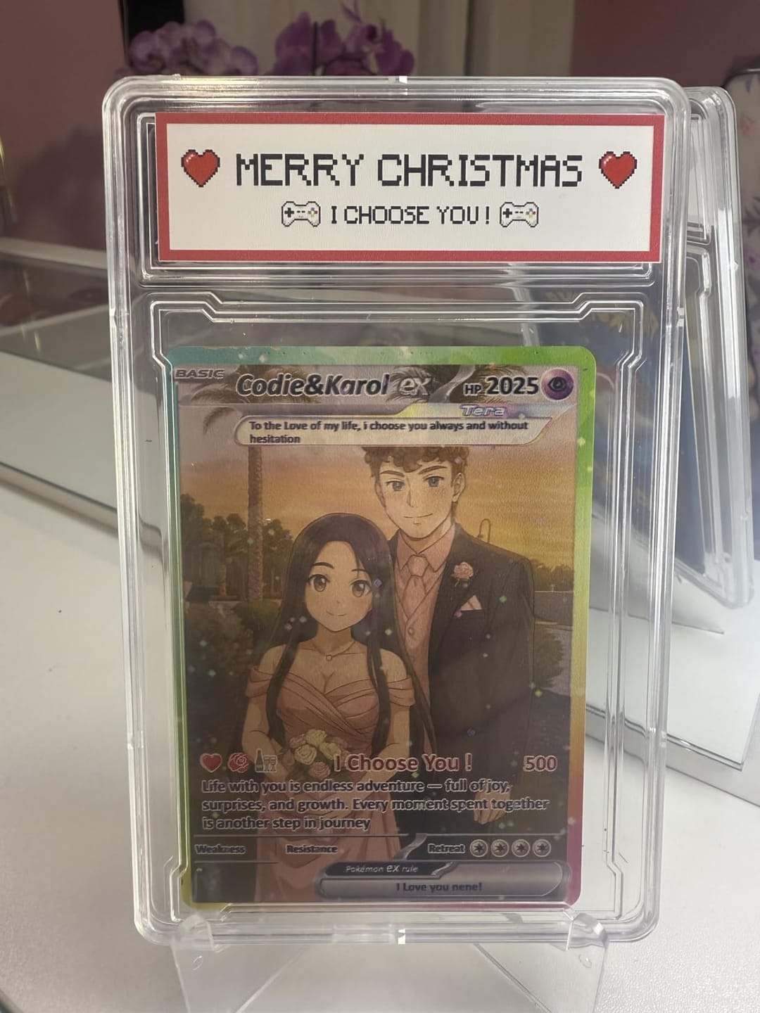 Customer photo review of Custom Pokémon Cards with Anime Picture, Personalized Poke Cards Animated Style Gifts for Him and Her - CPC-04
