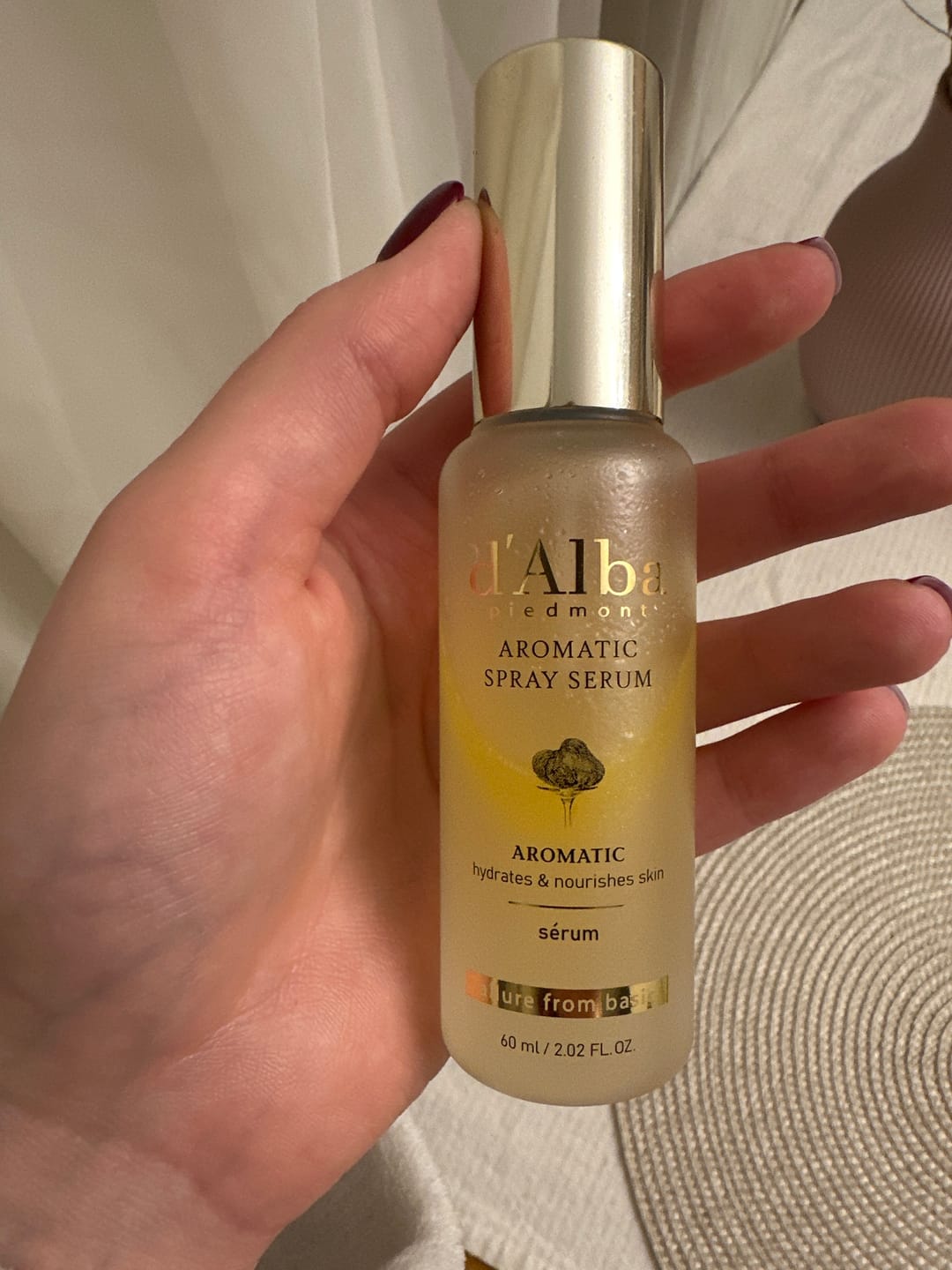 Customer photo review of Barojošs izsmidzināmais līdzeklis-serums ar baltām trifelēm d'Alba White Truffle First Aromatic Spray Serum