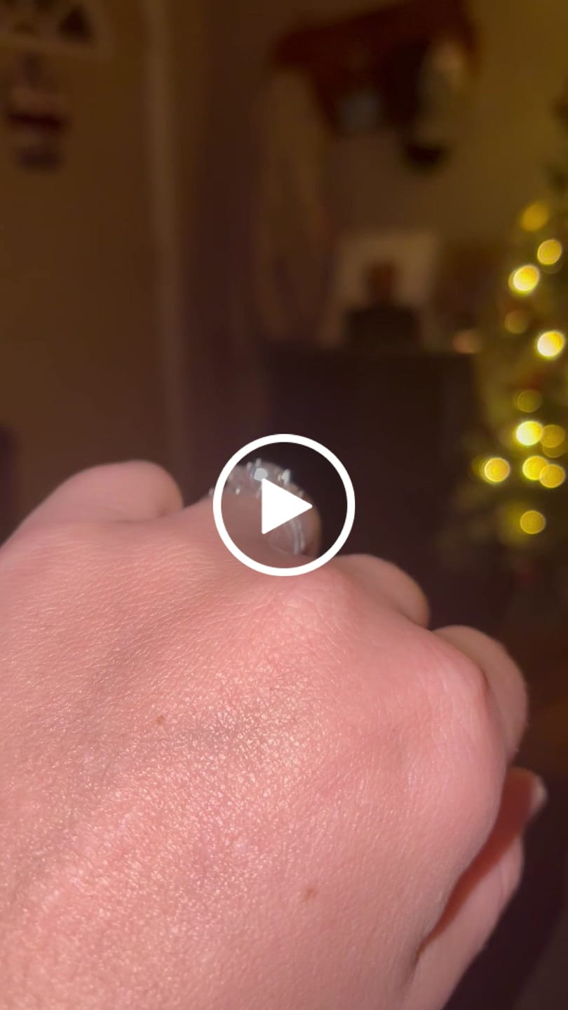 Customer video review of Three Stone Princess Cut Moissanite Pavé Set Engagement Ring