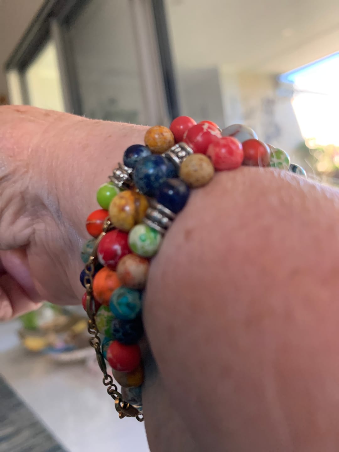 Customer photo review of Vibrant Chakra Stretch Apple Watch Strap