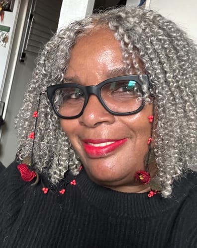 Customer photo review of Luvwin 5x5 Closure Salt & Pepper Burmese Curly Glueless Wig 100% Human Hair