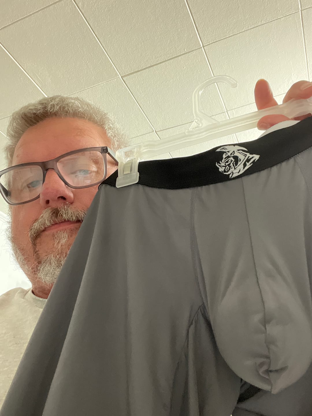 Customer photo review of Nylon 7in Boxer Briefs No Fly 2pk Black/Gray