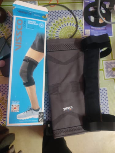 Customer photo review of Hinged Knee Cap | Supports the Knee joint with mediolateral hinges | Color - Grey (Single Piece)