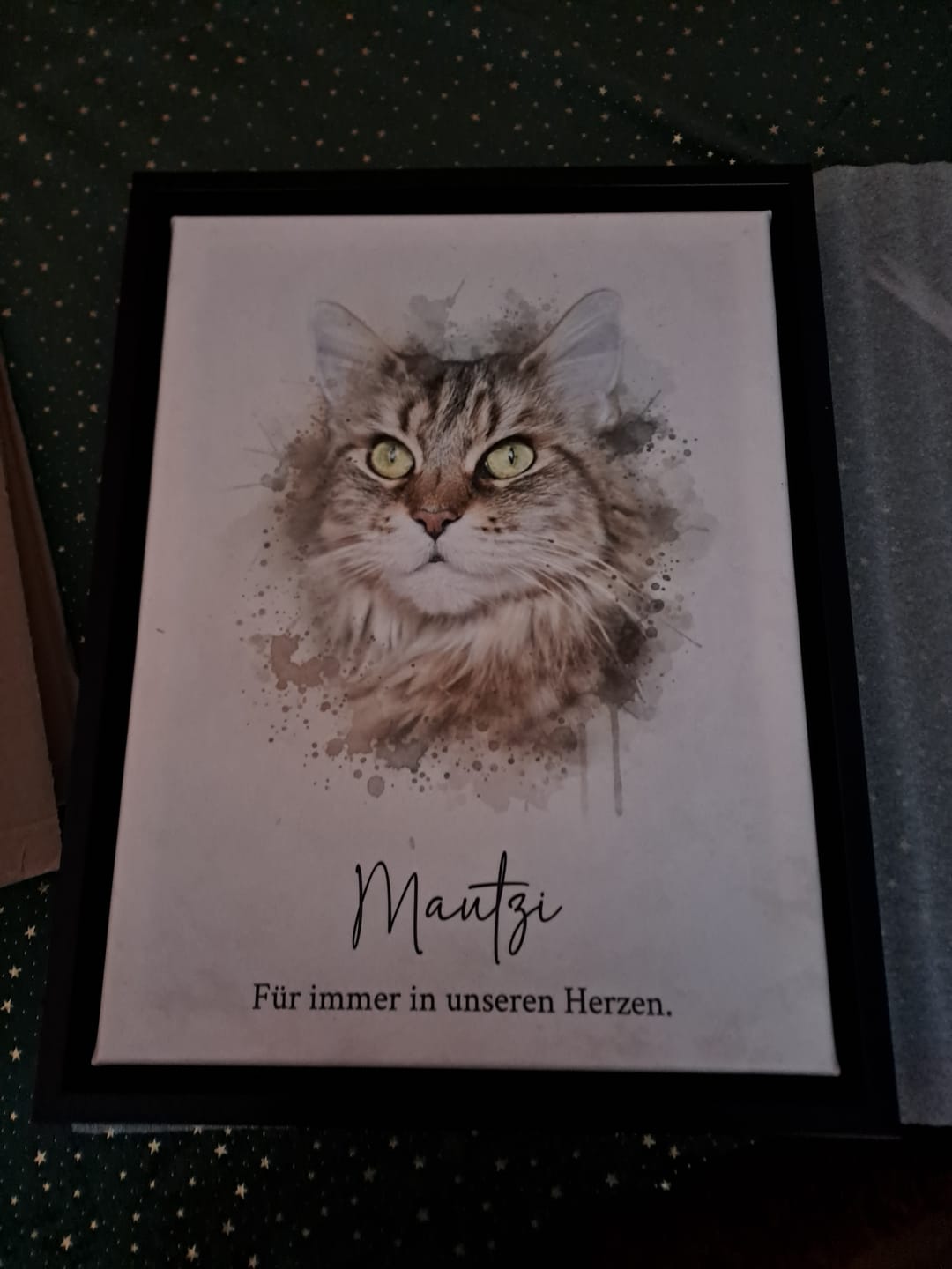Customer photo review of Personalisierte Leinwand - "Tierportrait Aquarell"