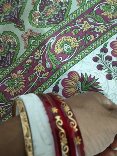 Customer photo review of “22k Hallmark Red Divya Shringar Bangle” (2 pis)