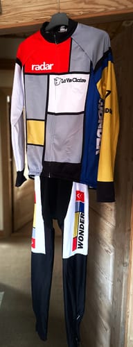 Customer photo review of LA Vie Claire Fleece Retro Cycling Kits