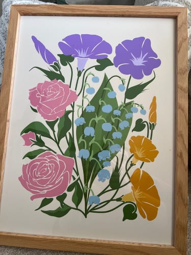Customer photo review of 'In Bloom' Family Birth Flower Illustration