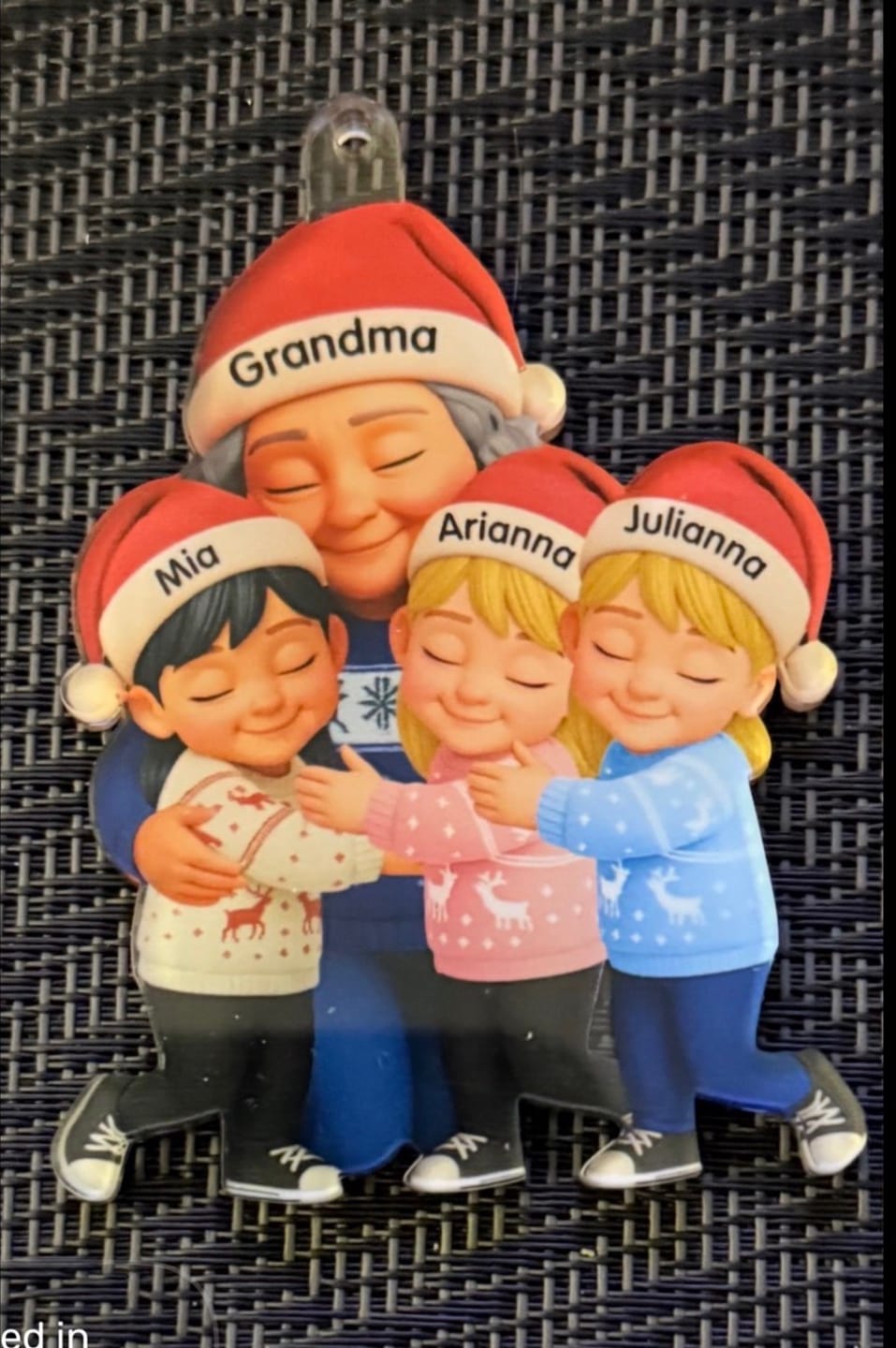 Customer photo review of Grandma Hugging Grandkids - Personalized Acrylic Ornament - Heartwarming Christmas Gift for Grandma, Grandkids