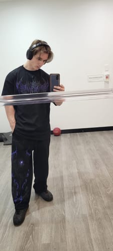 Customer photo review of Blood Oath Uncuffed luxury sweatpants [DUSK]
