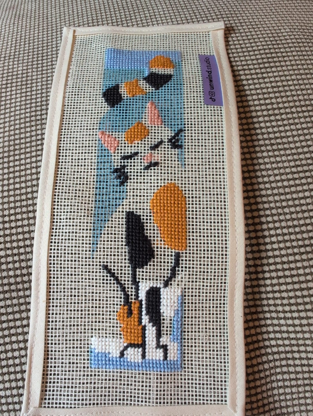 Customer photo review of The Great Catsby Bookmark Needlepoint Kit