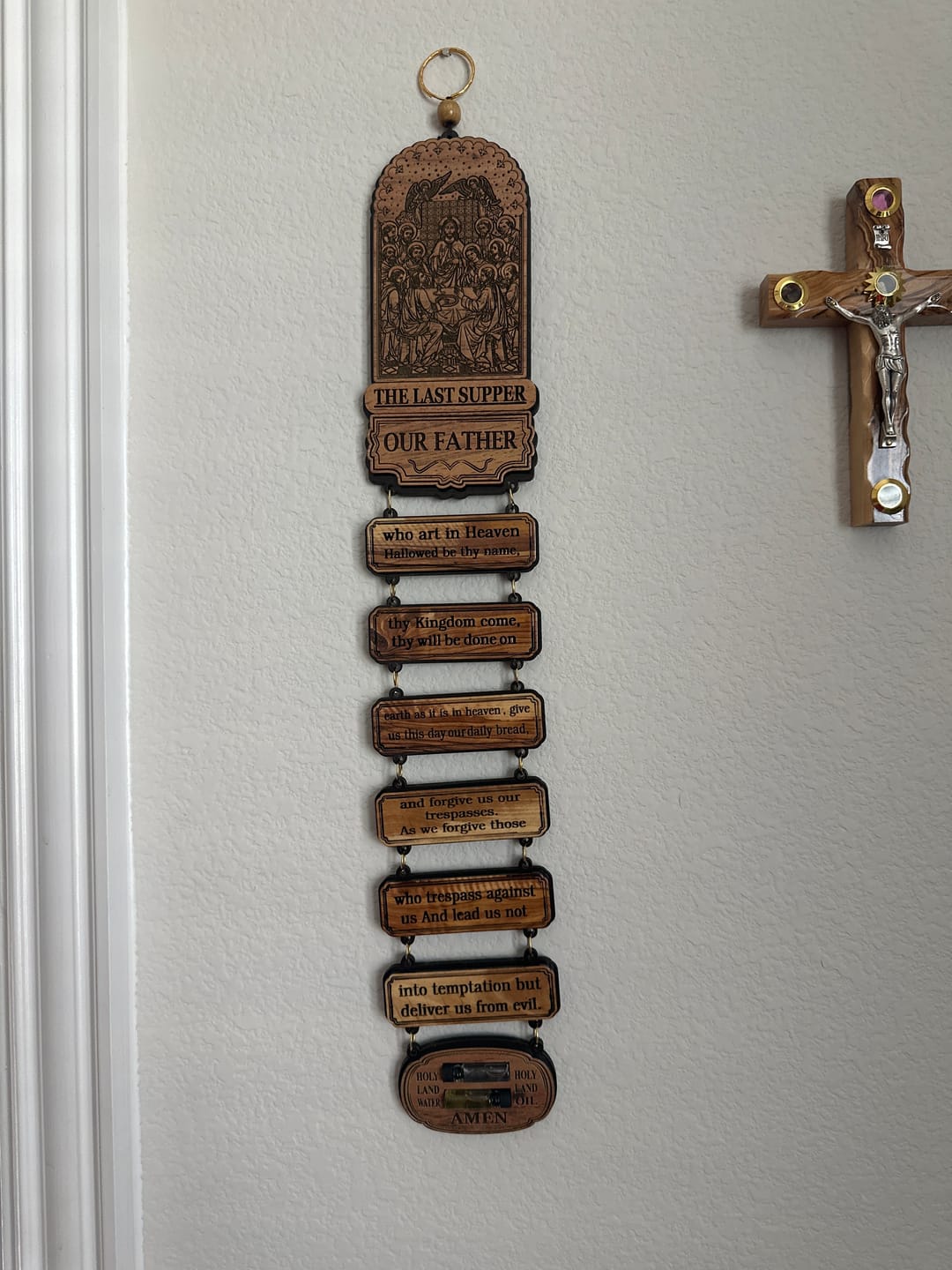 Customer photo review of Lord's Prayer and Last Supper Wall Hanging – Crafted in the Holy Land