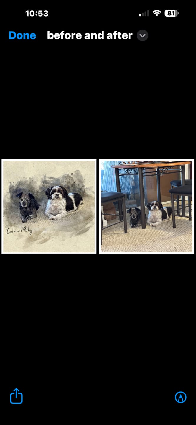 Customer photo review of Personalized Pet portrait