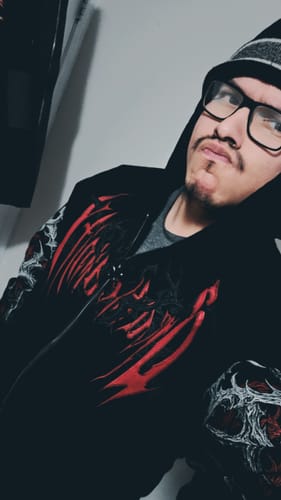 Customer photo review of Heavenly Knight Oversized Zip-up Hoodie [NIGHTMARE]