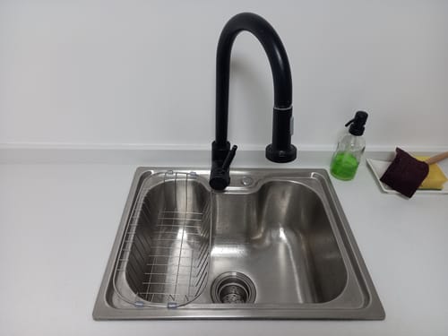 Customer photo review of Lavaplatos Estilo Riñón 50x40 cm