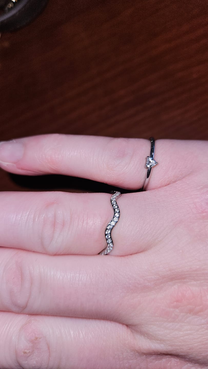 Customer photo review of Zenya Crystal & Silver Wave Ring