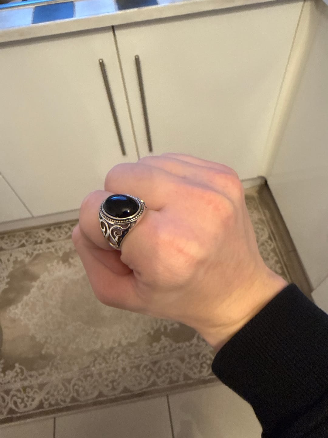 Customer photo review of BLACK EYES. - 925 STERLING SILVER