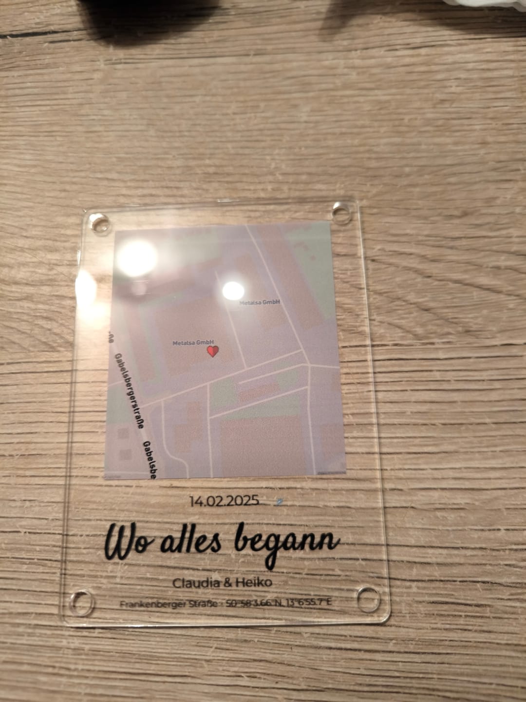 Customer photo review of "Unser Ereignis" - Acryl Magnet