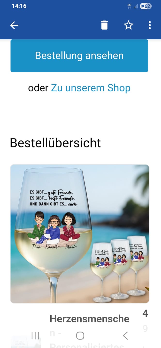 Customer photo review of Herzensmenschen - Personalisiertes Weinglas