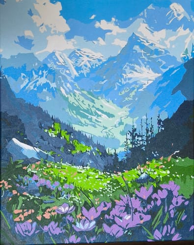 Customer photo review of Montaña Floreada (Pintura por Números) 40x50 cm