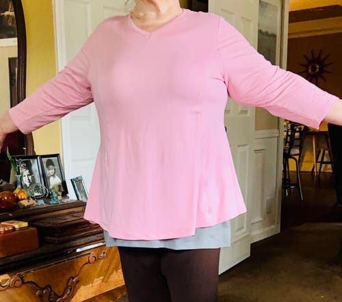 Customer photo review of Anti-Muffin Top Flowy 3/4 Sleeve