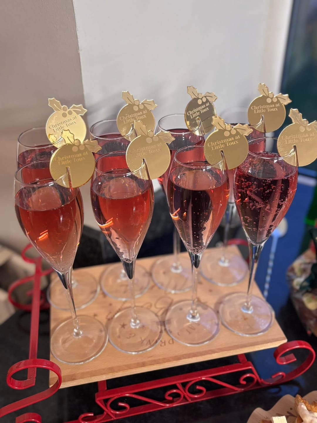Customer photo review of Christmas Corporate Event Branded Wine Charms