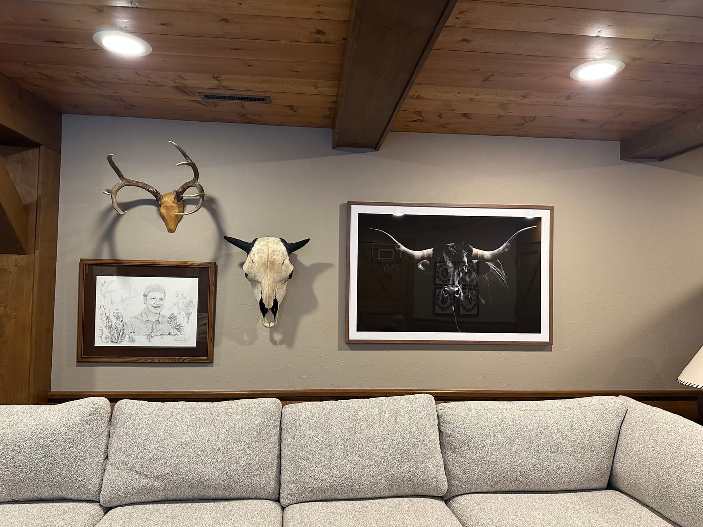 Customer photo review of Texas Black Longhorn Bull Wall Art Canvas Print - Western Texas Cattle Rustic Decor Print - Longhorn