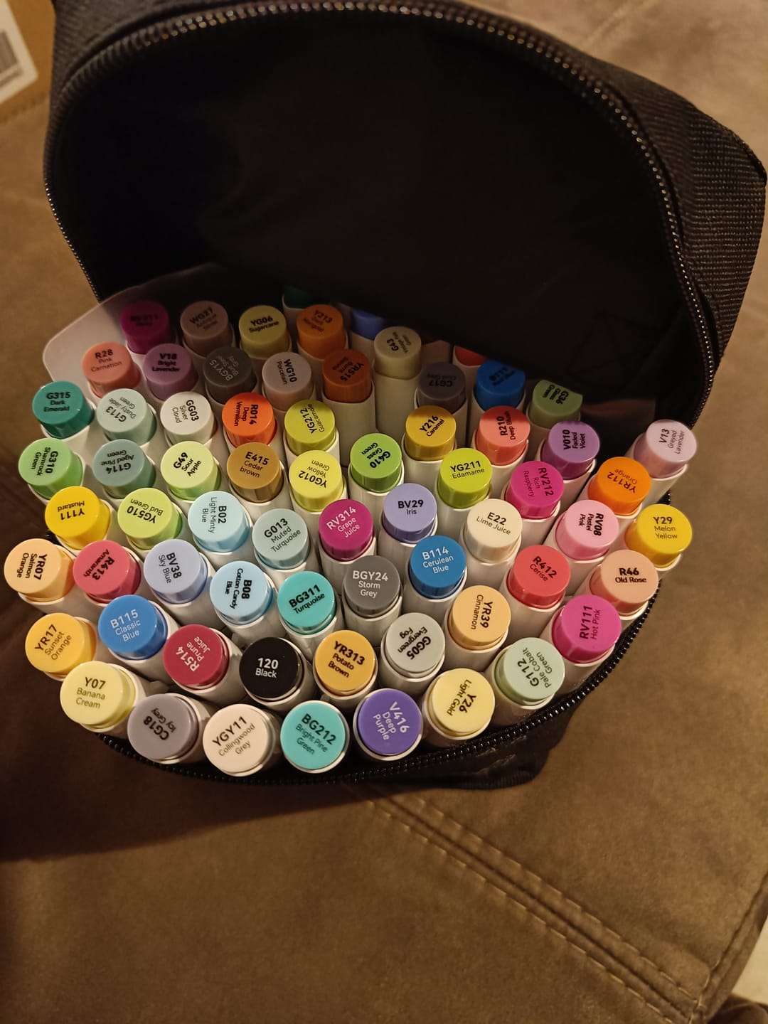 Customer photo review of Ohuhu Honolulu 72 Colors Dual Tips Alcohol Art Markers