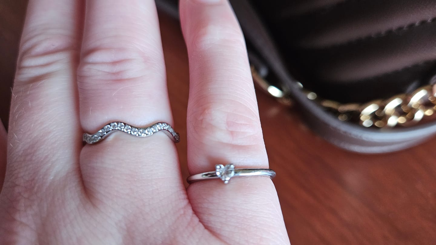 Customer photo review of 'Small Love' Crystal Heart Ring