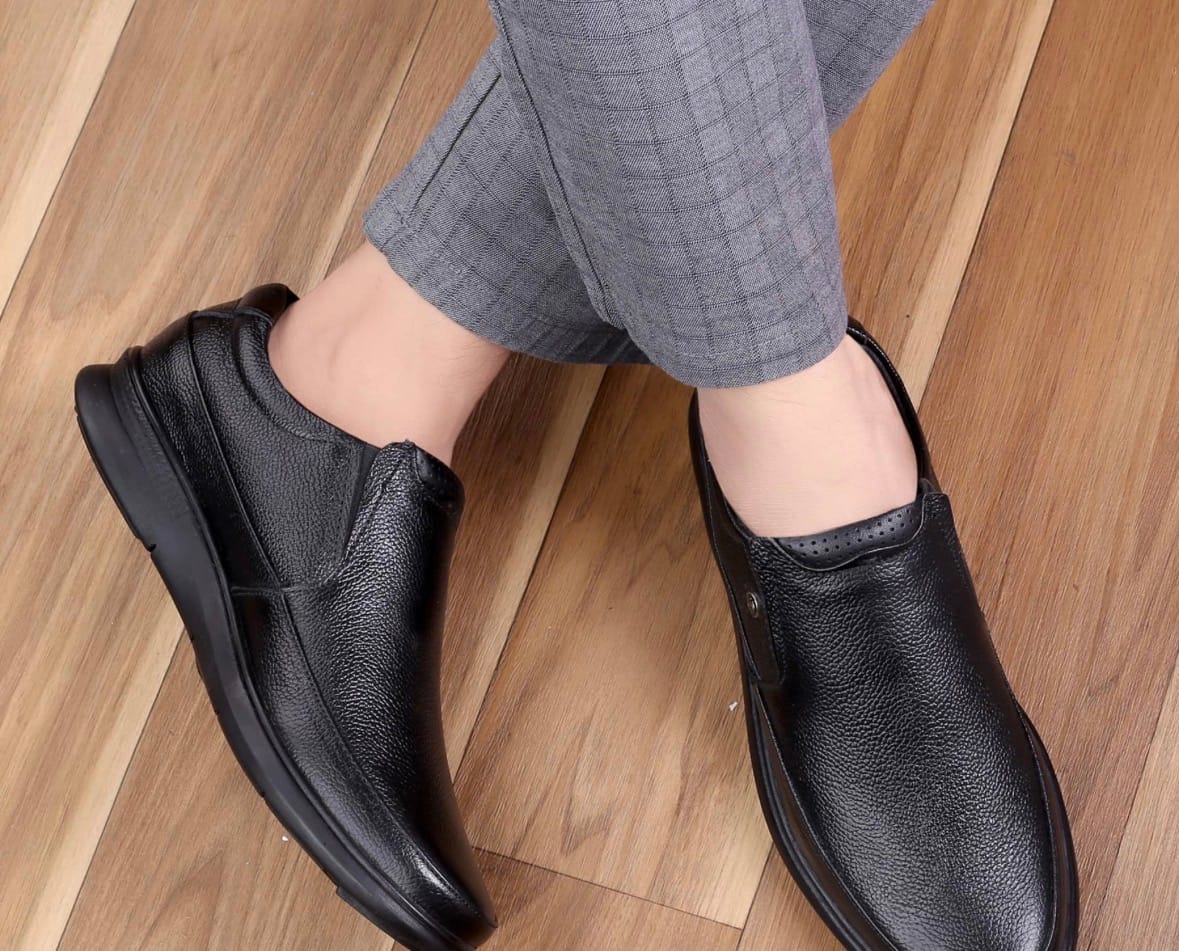 Customer photo review of Bacca Bucci Leather Office Slip-ons Formal Shoes | UK- 06 to 14