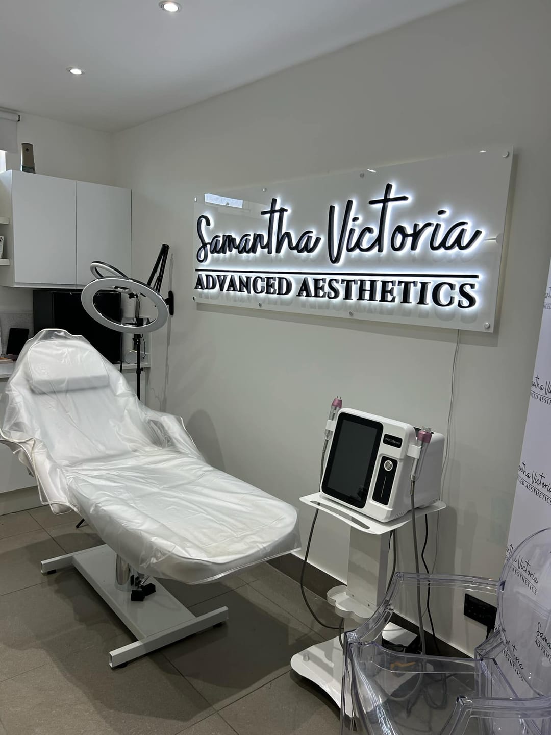 Customer photo review of Acrylic Backlit Business Signs