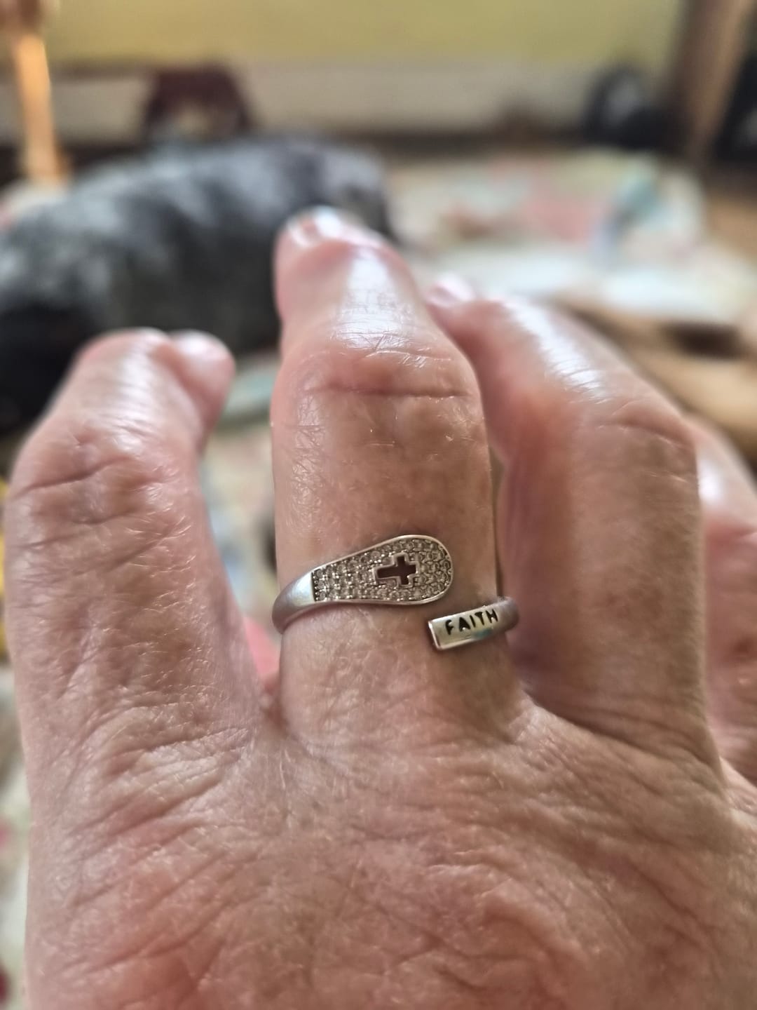 Customer photo review of "FAITH" Handmade Christian Family Ring in Zircon & 925 Sterling Silver (GIFTING OFFER)