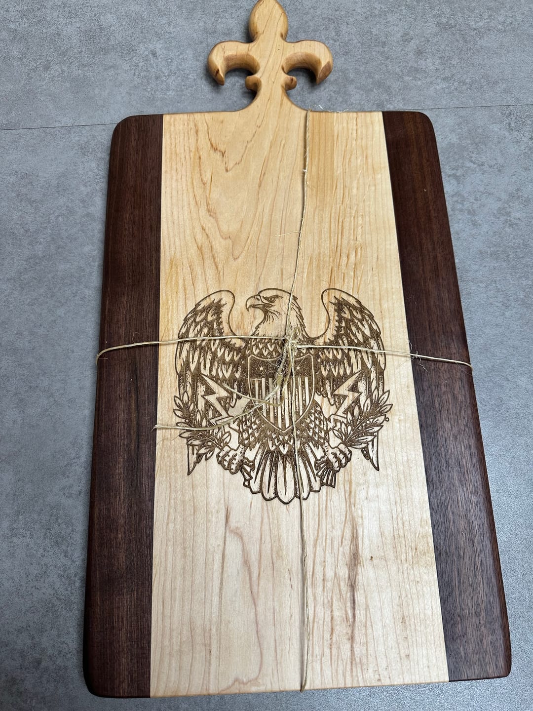 Customer photo review of Fleur-De-Lis Handle Acrylic Router Template