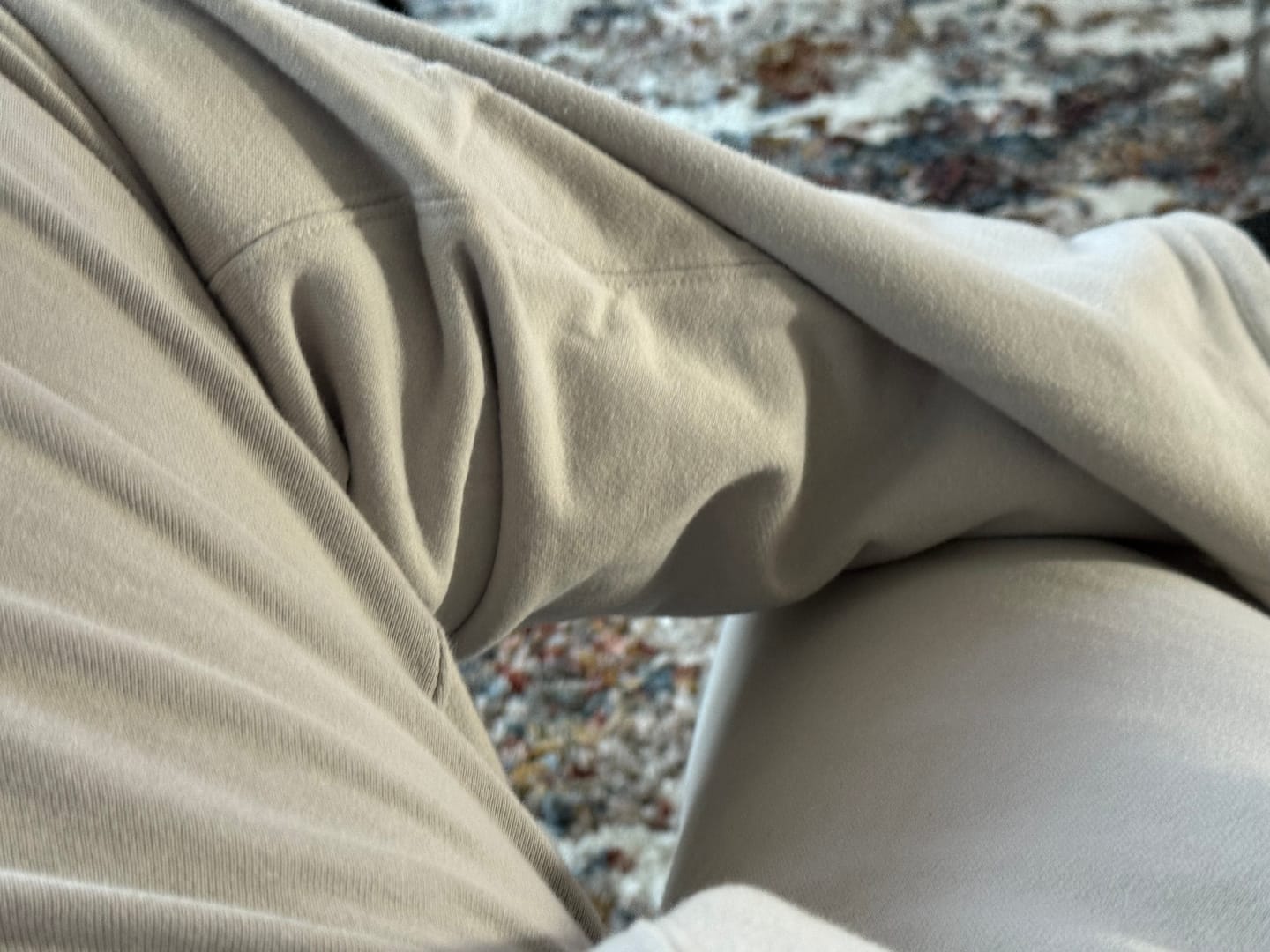 Customer photo review of Cursivo Track Pant- Quiet Grey