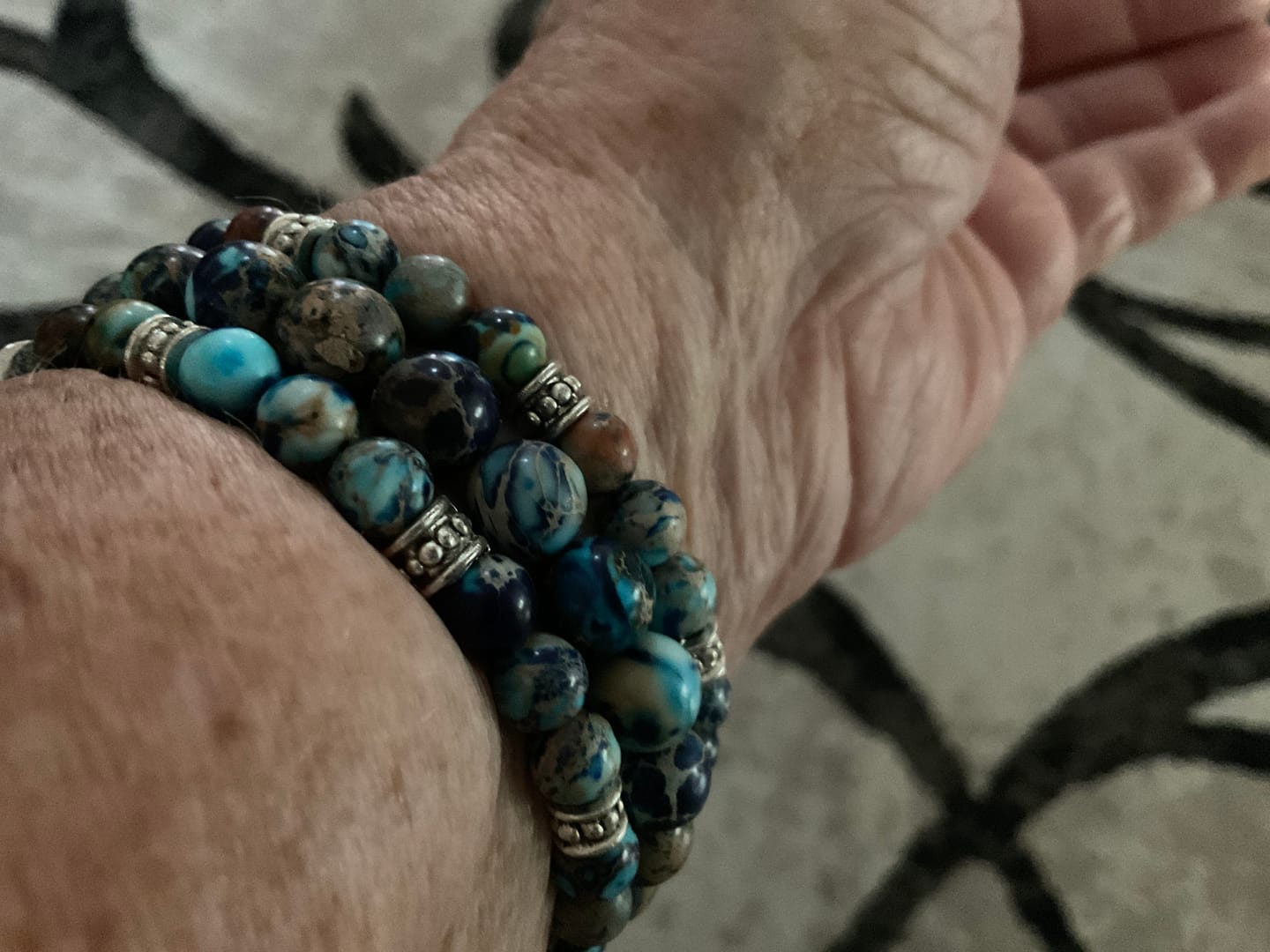 Customer photo review of Imperial Jasper Stretch Apple Watch Strap