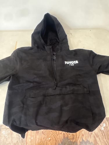 Customer photo review of JDM Toyota Waterproof Storm Jacket - Black Camo