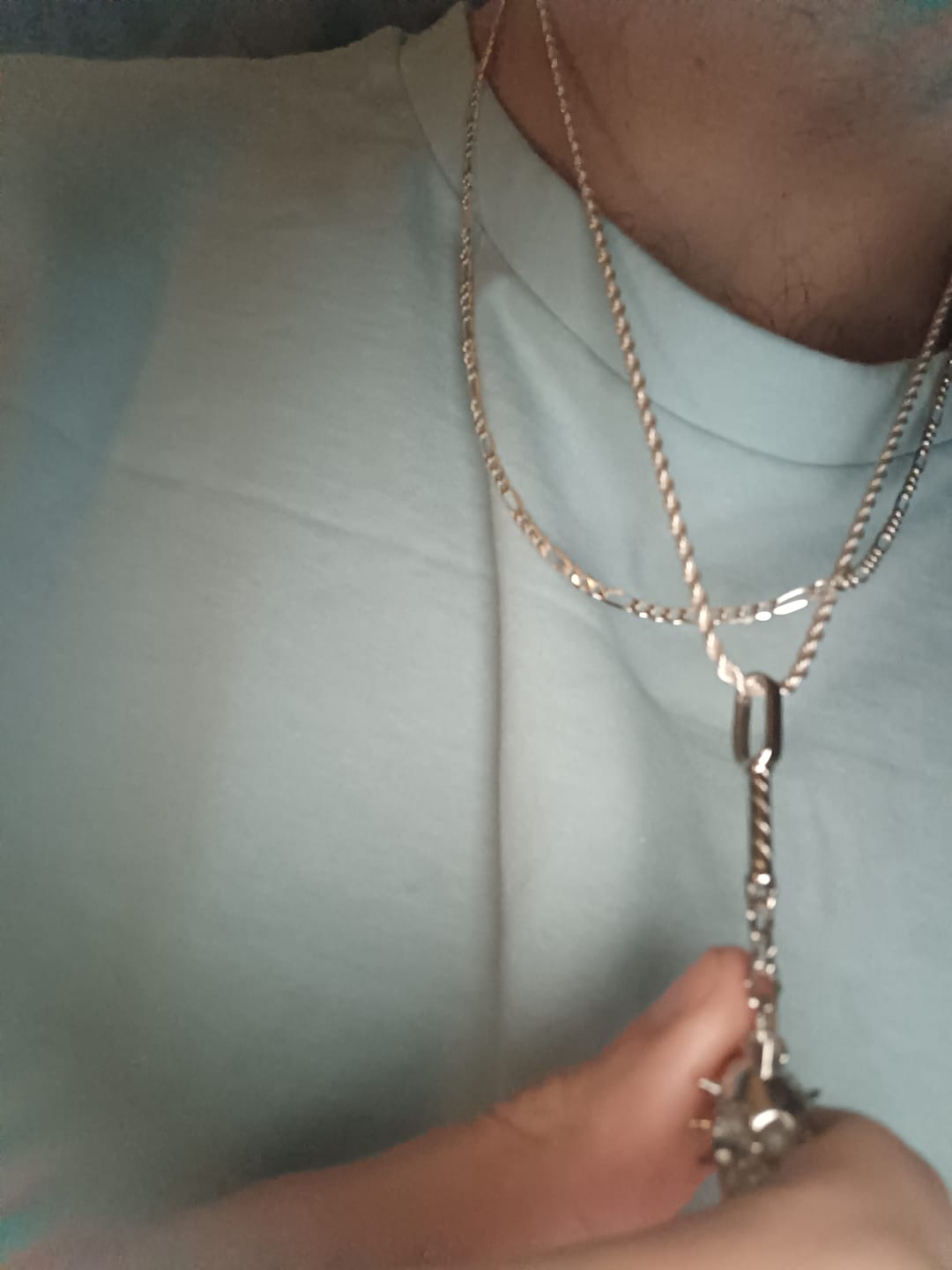 Customer photo review of 2.5MM STERLING SILVER ROPE CHAIN