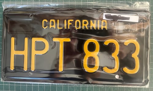 Customer photo review of 1963 CALIFORNIA LICENSE PLATE 6"x12" (156.5mm x 305mm)