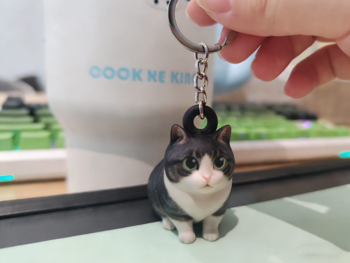 Customer photo review of Custom 3D Figure Keychain - Personalized Bag Charm from Photo