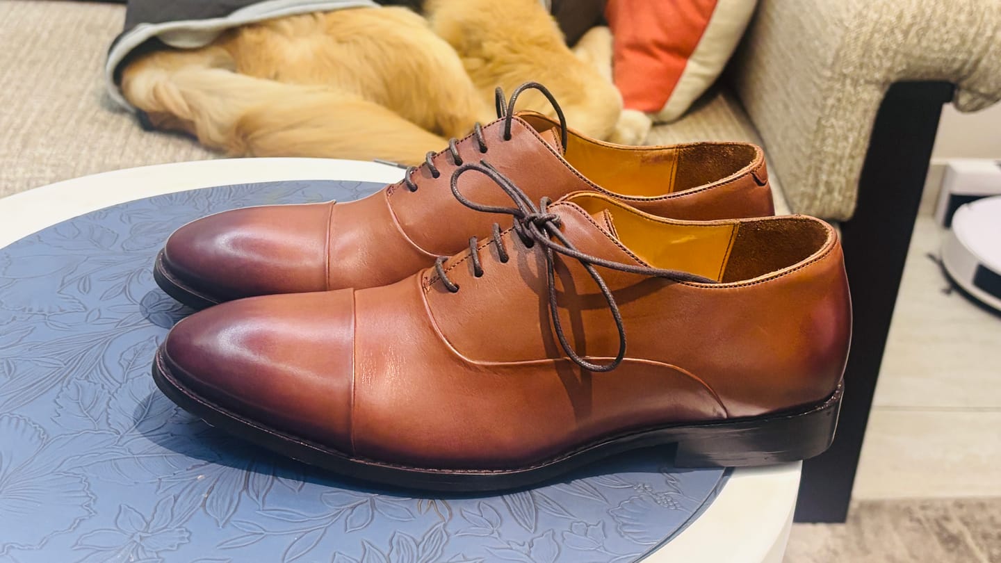 Customer photo review of Classic Cap Toe Oxfords - Caramel