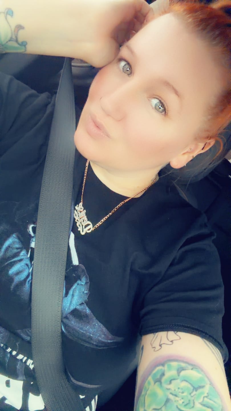 Customer photo review of Double Plated Heart Title Name Necklace w/ Figaro Chain