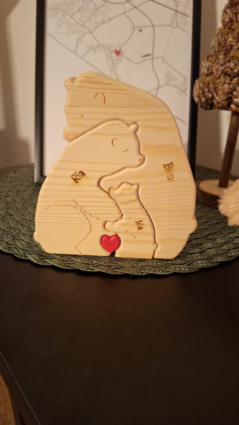Customer photo review of Bärenfamilie - Süße Personalisierte Holzbären zum Aufstellen für die Familie