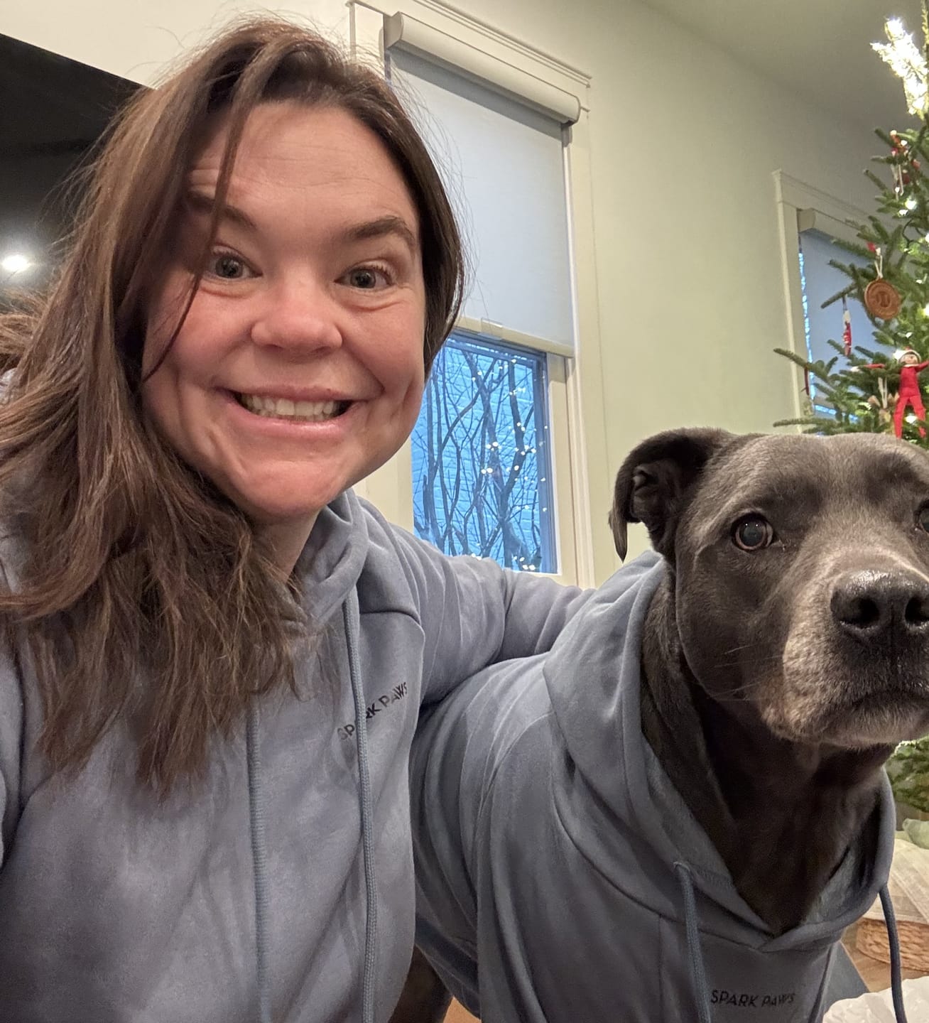 Customer photo review of Essential Human Hoodie - Slate Blue