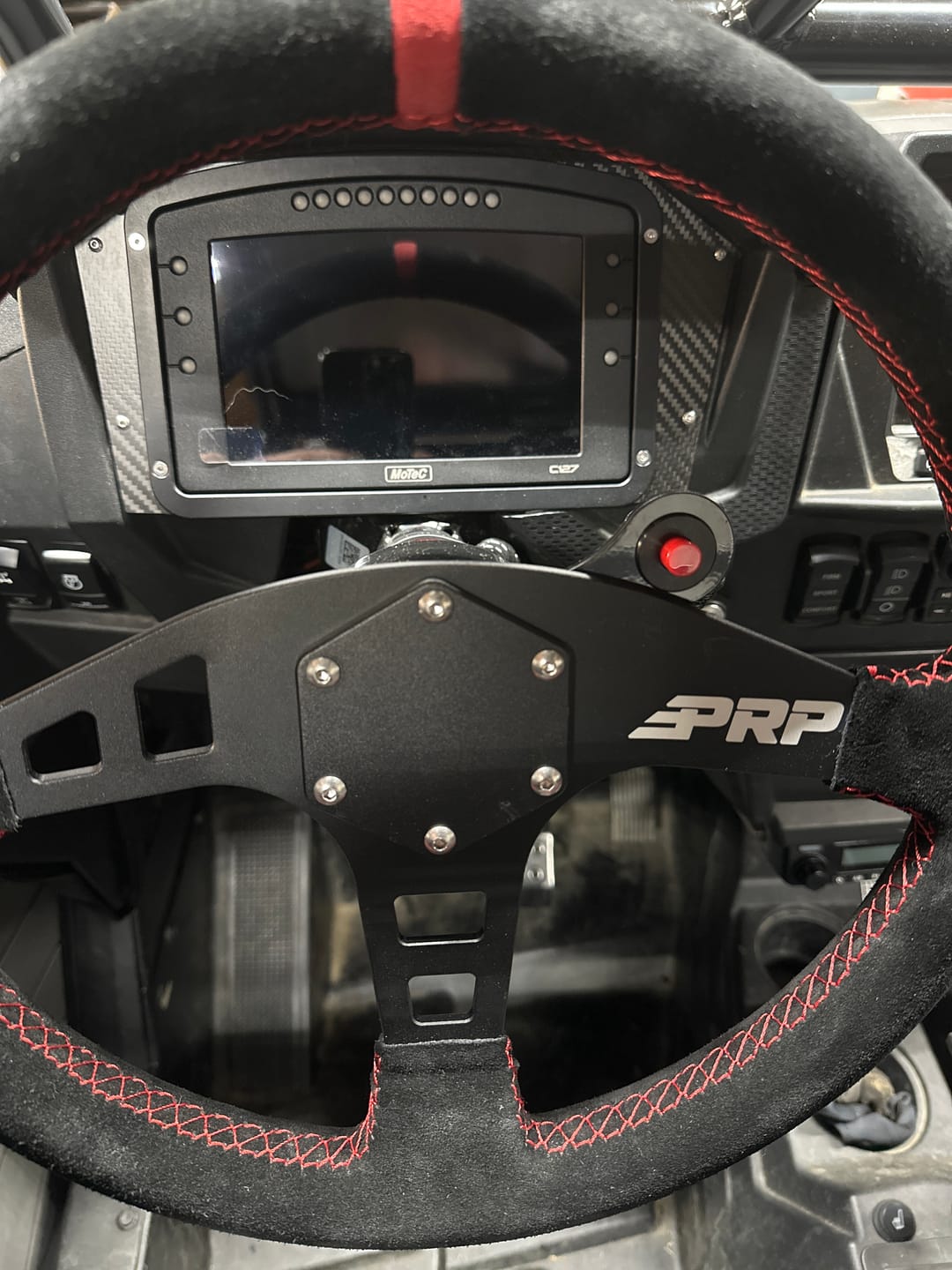 Customer photo review of Motion Raceworks Momentary Small Push Button w/6' Wound Cord (Red or Green)