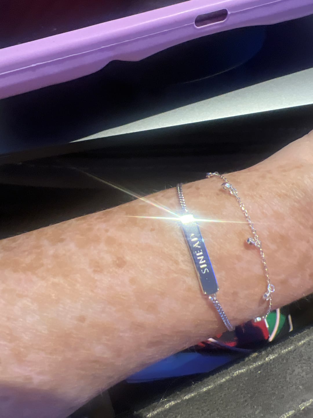 Customer photo review of The Engraved Bracelet Silver