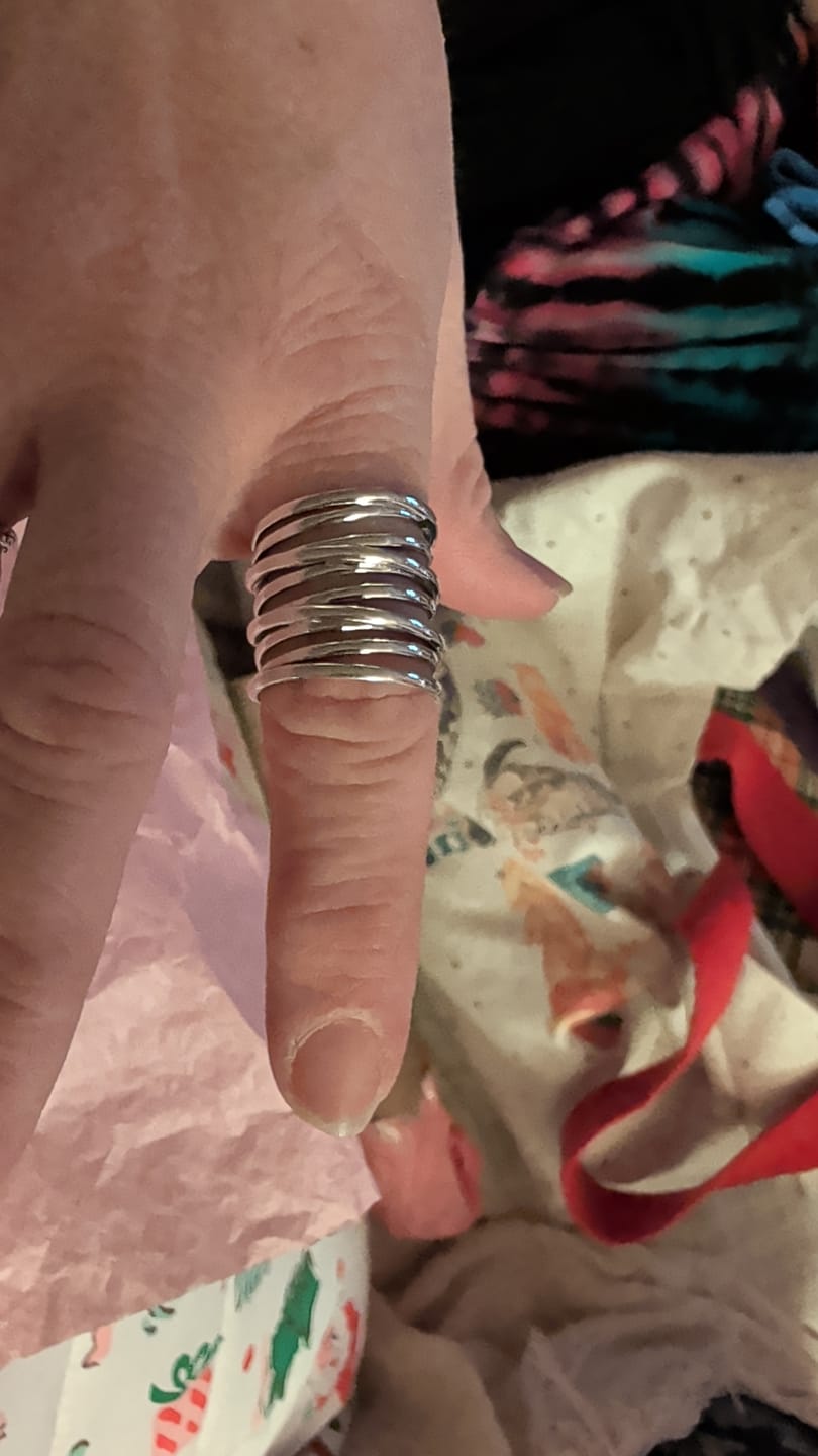 Customer photo review of Chunky Wrap Wide Band Ring Sterling Silver